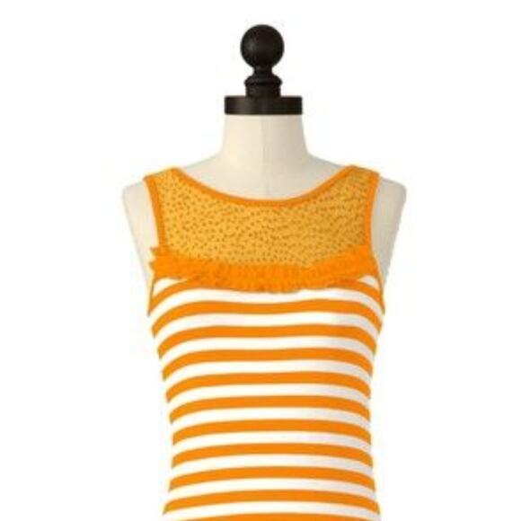 Meesh & Mia Tops - Meesh & Mia Texas UT Team Striped Mesh Yoke Tank
